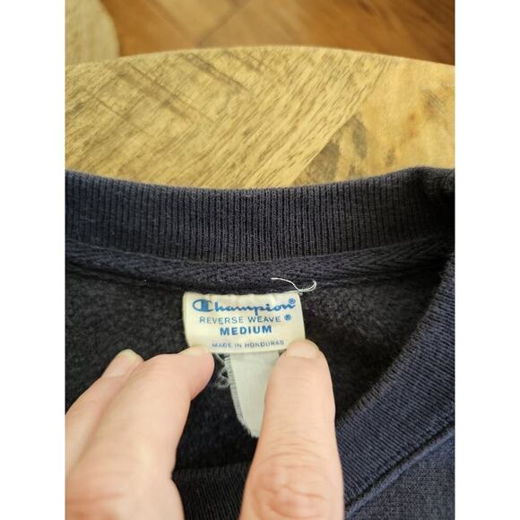 Champion Reverse Weave Crewneck 'Sea Isle City' Sweatshirt Size M Navy - Picture 3 of 10